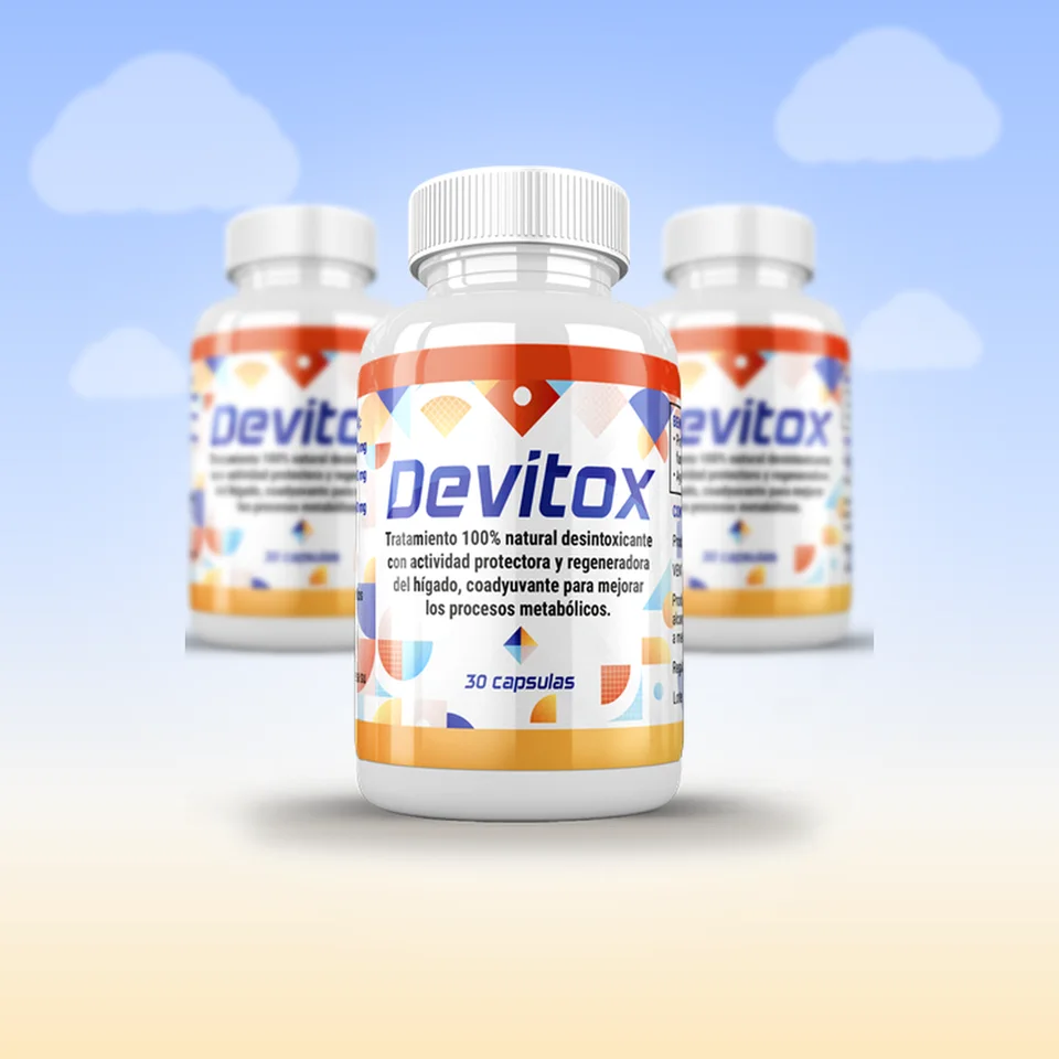 Frasco de Devitox, 30 cápsulas, vista frontal