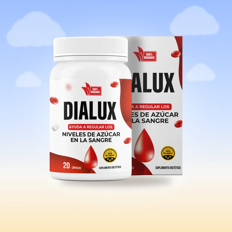 Frasco de Dialux, 20 cápsulas, vista frontal