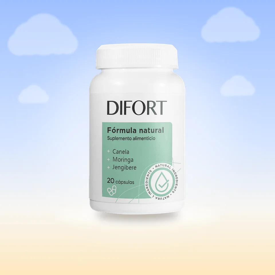 Frasco de Difort, 20 cápsulas, vista frontal