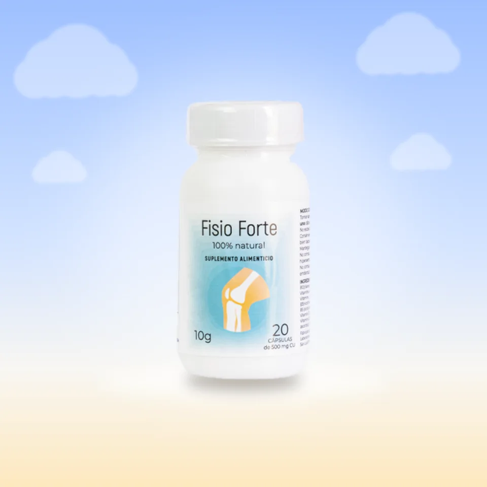 Frasco de Fisio Forte, 20 cápsulas, vista frontal