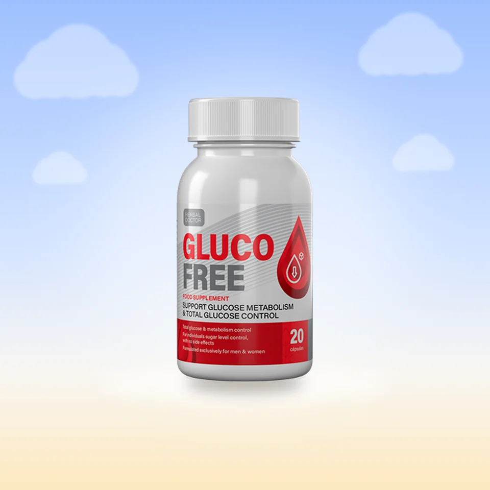Frasco de GlucoFree, 20 cápsulas, vista frontal