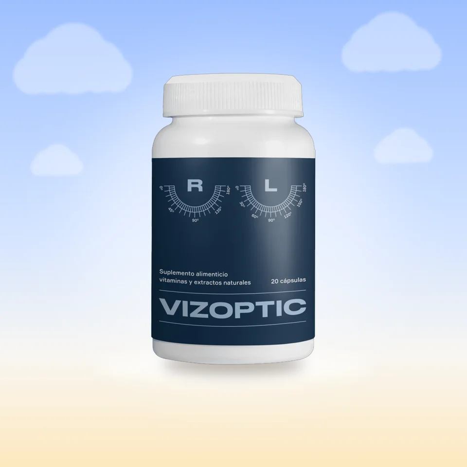 Frasco de Vizoptic, 20 cápsulas, vista frontal